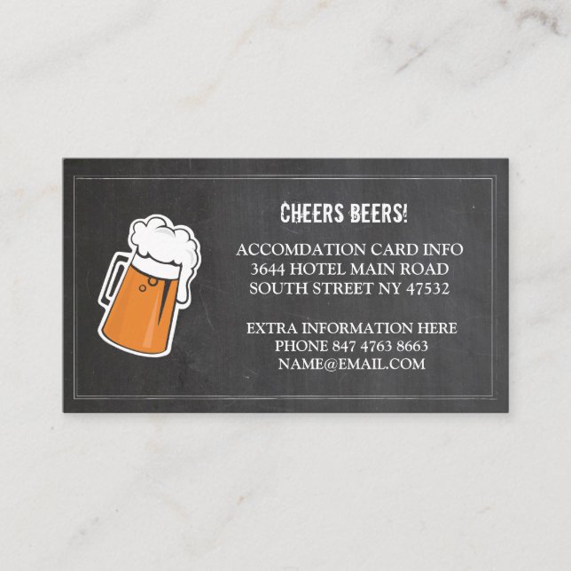 Cheers Beers Extra Accommodation Cards (Front)