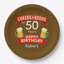 Cheers & Beers for 50 Years Happy Birthday NAME 9"