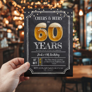 Cheers & Beers Men's 60th Birthday Invitation