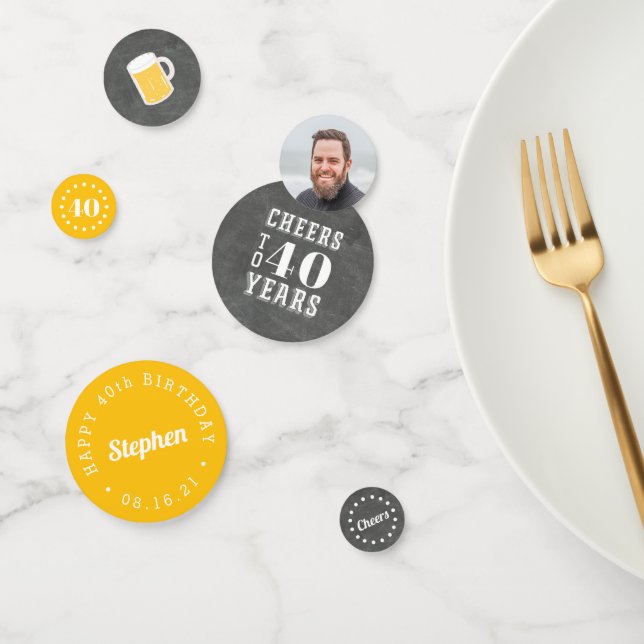 Cheers & Beers Milestone Birthday Custom Party Confetti (Group)