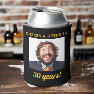 Cheers & Beers Milestone Birthday Photo Keepsake Can Cooler