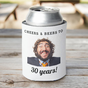 Cheers & Beers Milestone Birthday Photo Keepsake Can Cooler