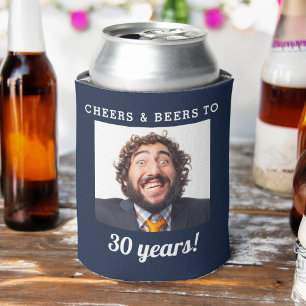 Cheers & Beers Milestone Birthday Photo Keepsake Can Cooler