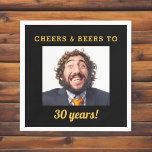 Cheers & Beers Milestone Birthday Photo Keepsake Napkin<br><div class="desc">Celebrate a special milestone with the Cheers & Beers Milestone Birthday Photo Keepsake Napkins. These festive napkins feature a fun "Cheers & Beers" design, perfect for adding a touch of celebration to any party. Personalise them with a cherished photo to create a unique and memorable keepsake. Made from high-quality, absorbent...</div>