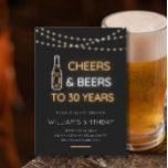 Cheers & Beers Neon Sign 30th Adult Birthday Photo Invitation<br><div class="desc">Cheers & Beers Neon Sign 30th Adult Birthday Photo Invitation | Adult Birthday Invitations on a black background with a custom photo that you can replace with your own. The text can be easily be customised with your details for the perfectly personalised design. Visit Youtopia Official for more and contact...</div>