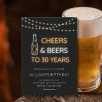 Cheers & Beers Neon Sign 30th Adult Birthday Photo