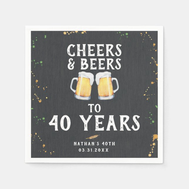 Cheers & Beers Pub Style Napkin (Front)