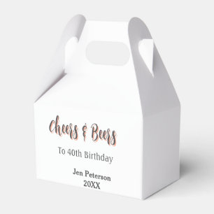Cheers & beers to 40th birthday gray name year sin favour box