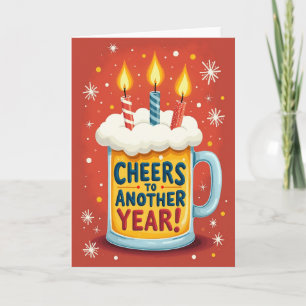 Cheers Birthday Mug Candle Card