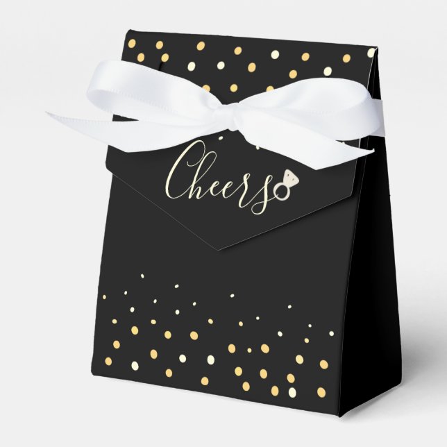 Cheers Black and Gold Bachelorette Party Custom Favour Box (Front Side)