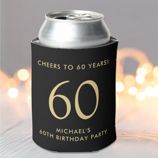 Cheers Black Gold 60th Birthday Party Can Cooler (Creator Uploaded)