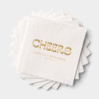 Cheers Bold Groovy Typography Names Wedding Gold