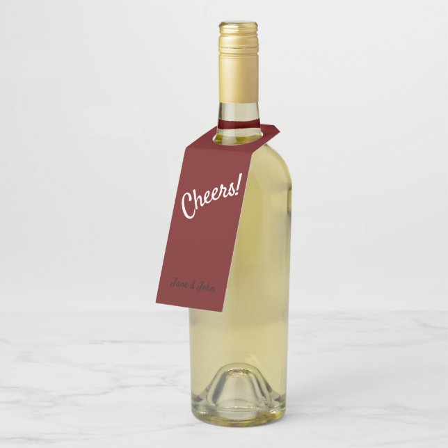 Cheers Bottle Tag (Angled)