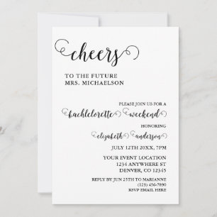 Cheers Bride To Be Bachelorette Invitation