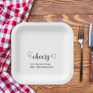 Cheers Bride To Be Wedding Event Paper Plate