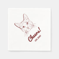 Cheers! Cat Wedding Napkins