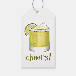 Cheers! Celebration Margarita Cocktail Lime Green Gift Tags