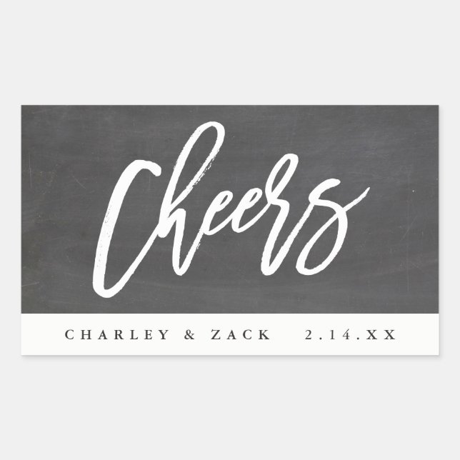 Cheers Chalkboard Mini Wine Mini Champagne Label (Front)