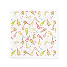 cheers champagne flutes celebration Paper Napkin