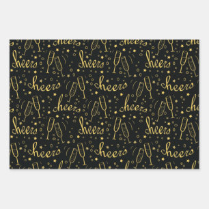 Cheers Champagne Wrapping Paper Sheet