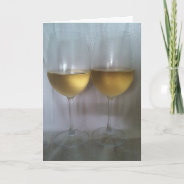 Cheers! Chardonnay for two Greeting Card (Front)