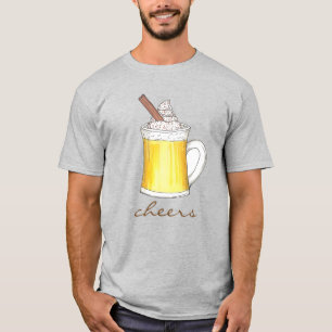 Cheers Christmas Holiday Hot Egg Nog Eggnog Drink T-Shirt