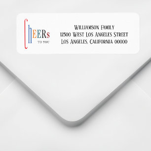 Cheers Christmas New Years Return Address