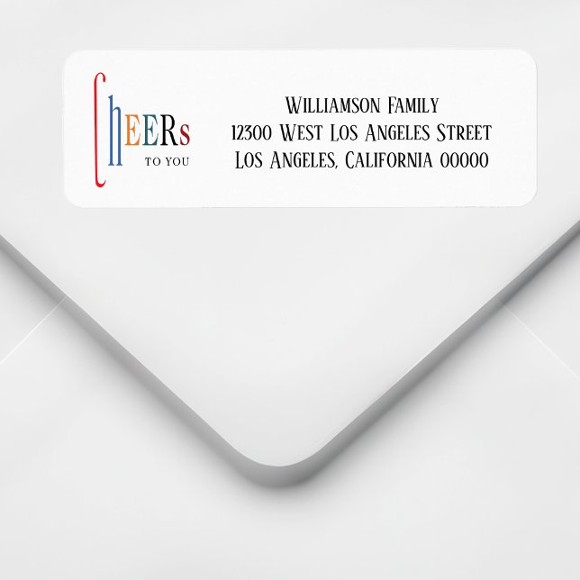 Cheers Christmas New Years Return Address (Cheers Holiday Return Address Labels. Festive and fun the perfect addition to your envelopes. )