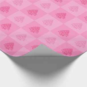 CHEERS CHRISTMAS TREES 1-PINK-GIFT WRAP PAPER