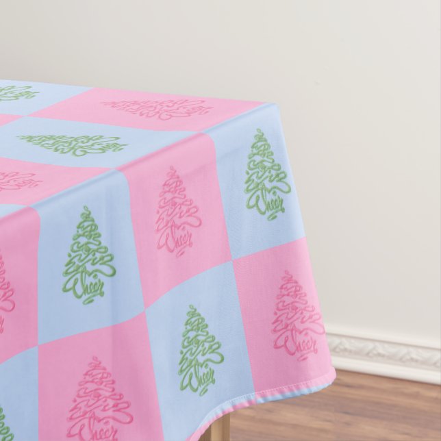 Cheers Christmas Trees-2-COTTON TABLECLOTH 52x70 (In Situ)
