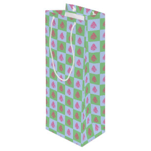 CHEERS CHRISTMAS TREES-3-WINE GIFT BAG