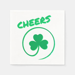 Cheers Clover Shamrock Irish Green St Patricks Day Napkin