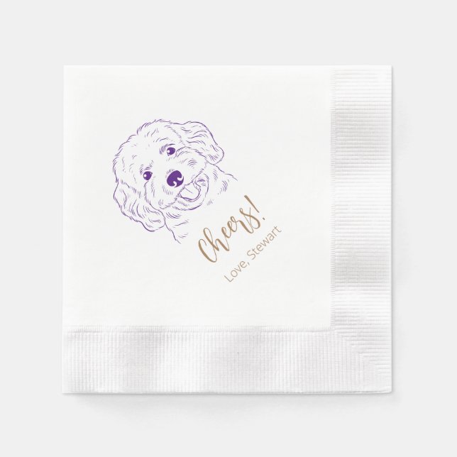 Cheers! Cockapoo Wedding Napkins (Front)