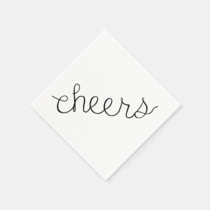 Cheers Cocktail Napkin Bar Art Housewarming