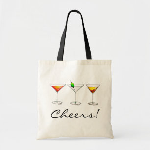 Cheers! Cocktails Martini Cosmo Manhattan Bar Tote