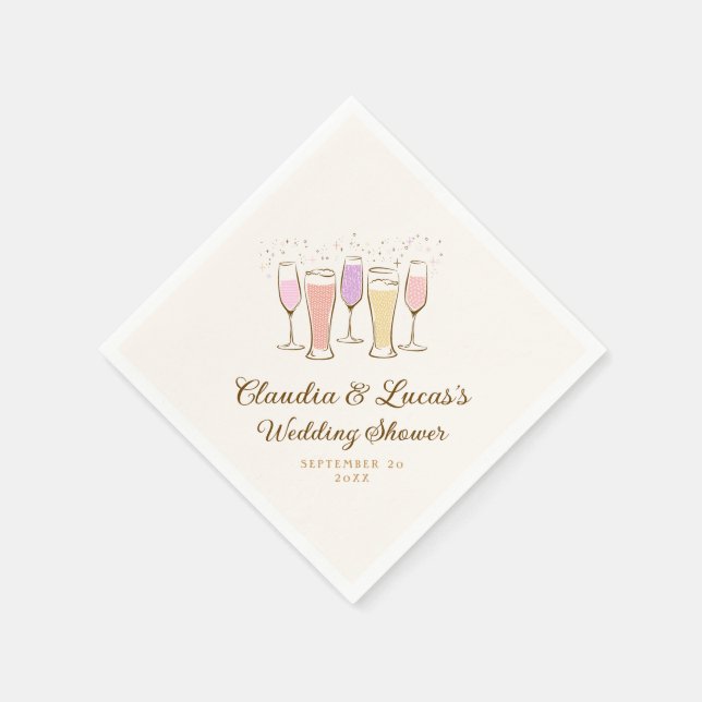 Cheers Couples Coed Wedding Shower Napkin (Corner)