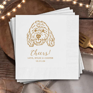 Cheers Custom Dog Drawn Cocktail Napkins Wedding