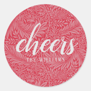 Cheers Custom Holiday Christmas Sticker or Labels