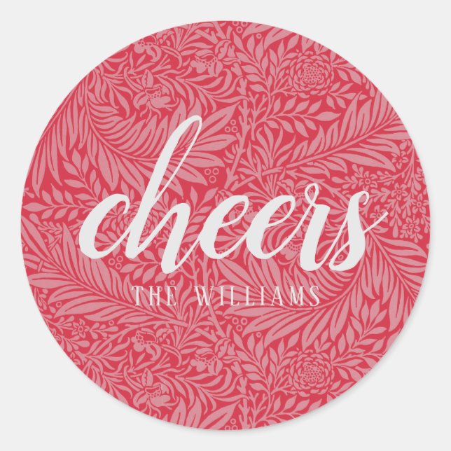 Cheers Custom Holiday Christmas Sticker or Labels (Front)
