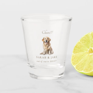 Cheers!!! Custom Names Pet Wedding  Shot Glass