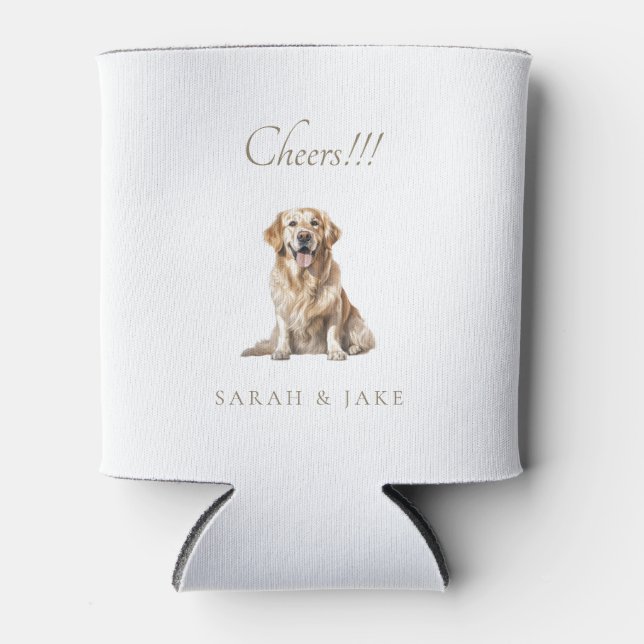 Cheers!!! Custom Pet Wedding Napkins Can Cooler (Front)