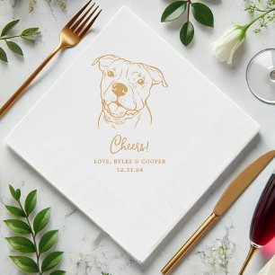 Cheers Custom Two Pet Cocktail Napkins Wedding