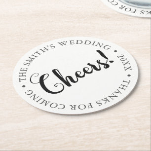 CHEERS! Customisable Party Round Paper Coaster