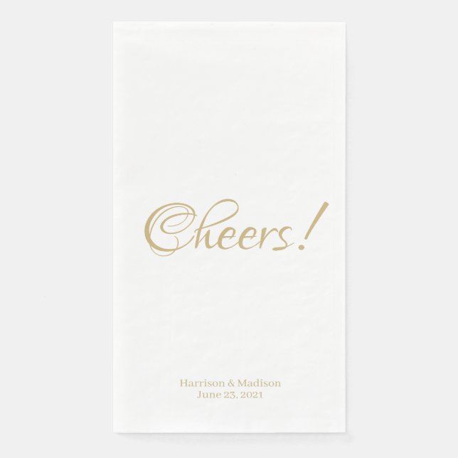 Cheers, customise text Wedding party paper Paper G Napkin (Front)