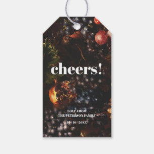 Cheers Dark Elegant Burgundy Fruit Grapes Birthday Gift Tags