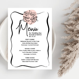 Cheers Doodle Modern Menu Wedding