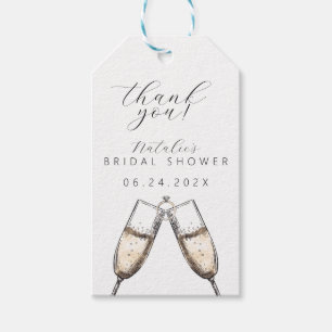 Cheers Elegant Bubbly Champange Bridal Shower  Gift Tags