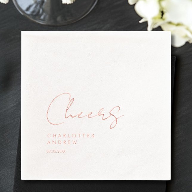 Cheers! Elegant, minimal, handwriting Foil Napkins (Cheers! Elegant, minimal, handwriting Foil Napkins)