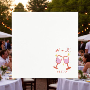 Cheers Engagement Party Wedding Cocktail Napkin