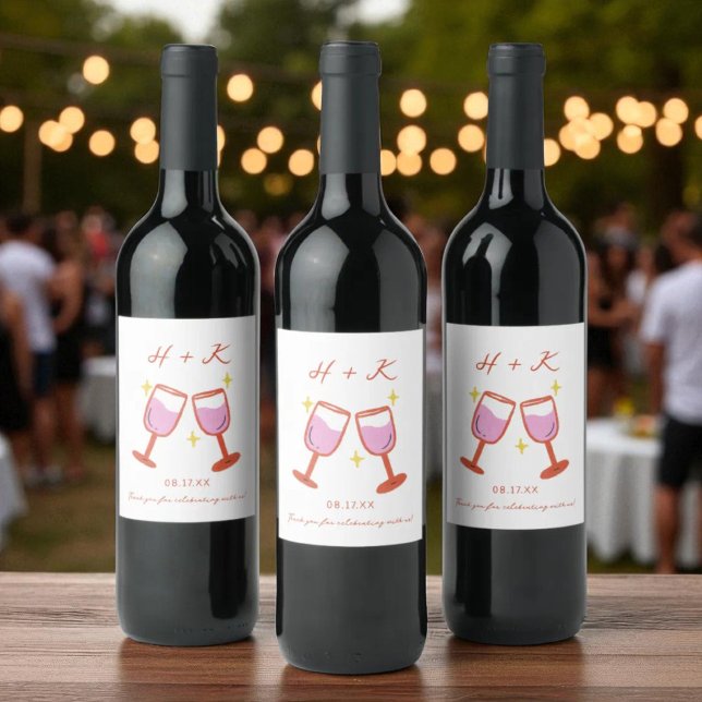 Cheers Engagement Party Wedding Favour Wine Label (Creator Uploaded)